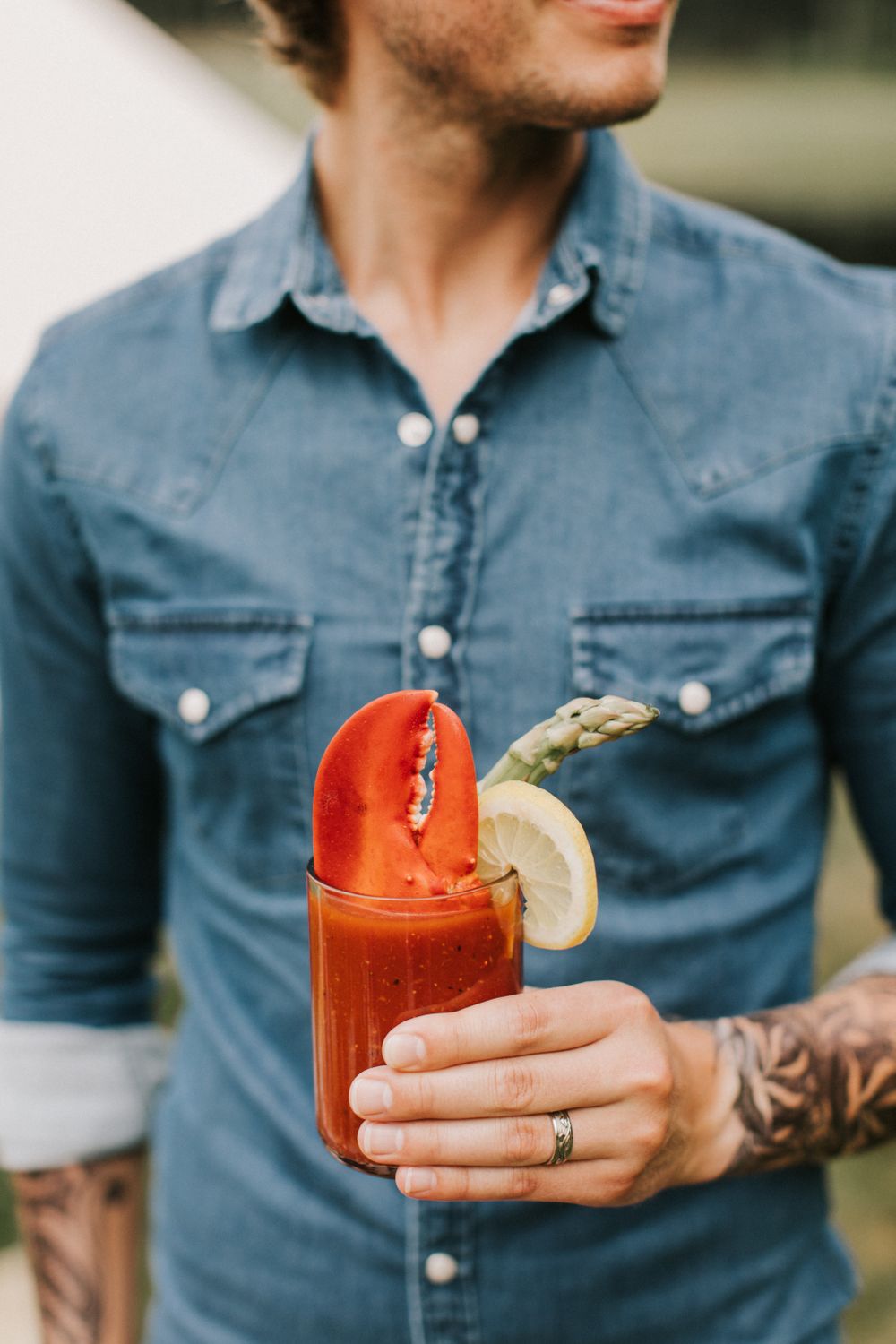 Lobster claw bloody mary