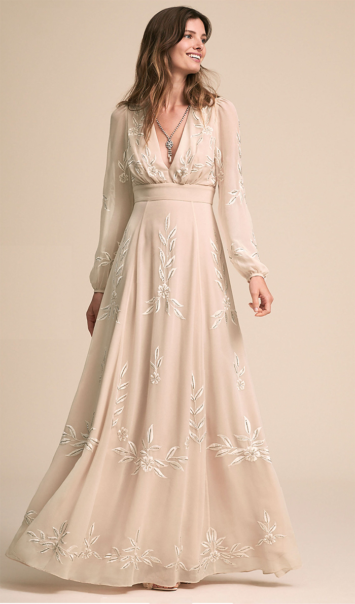 BHLDN floral wedding gown