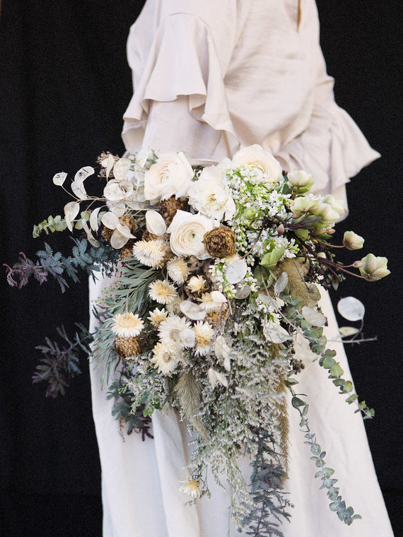 Dried flower bouquet via 100 Layer Cake