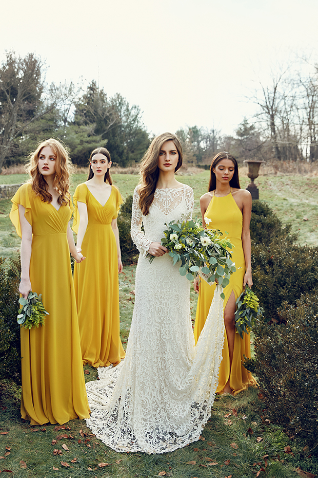 Yellow bridesmaid dresses