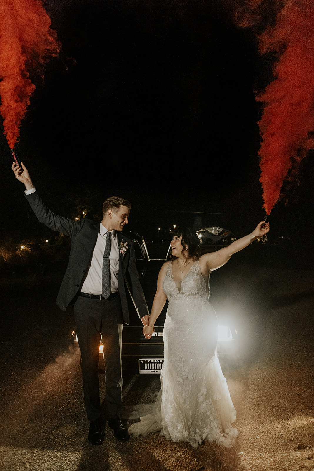 Smoke Bomb Sendoff for wedding