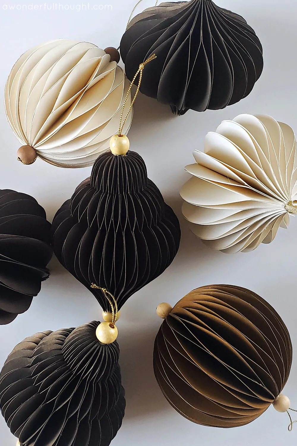 DIY honeycomb Christmas ornaments