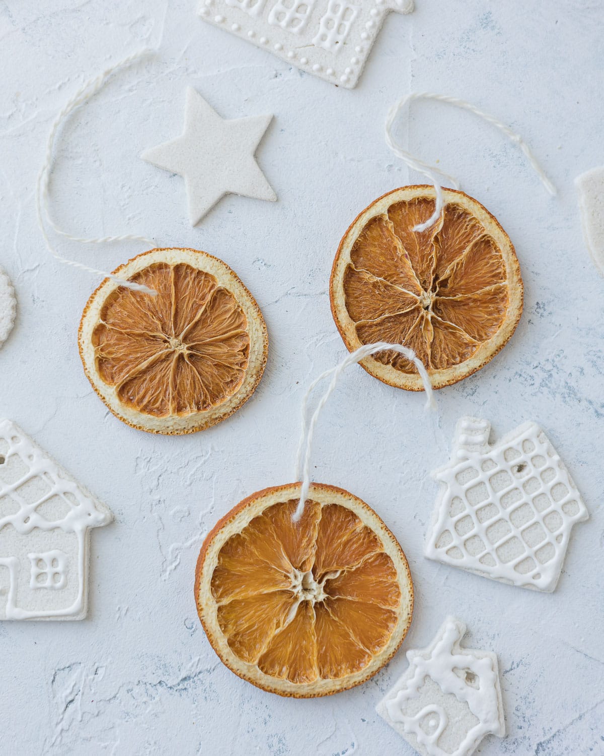 dried orange slice ornaments.