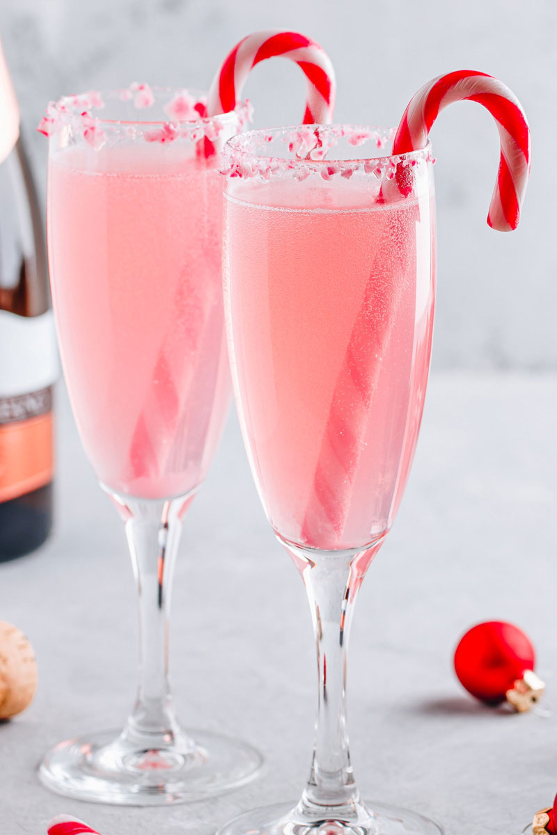 peppermint mimosas holiday cocktail recipe