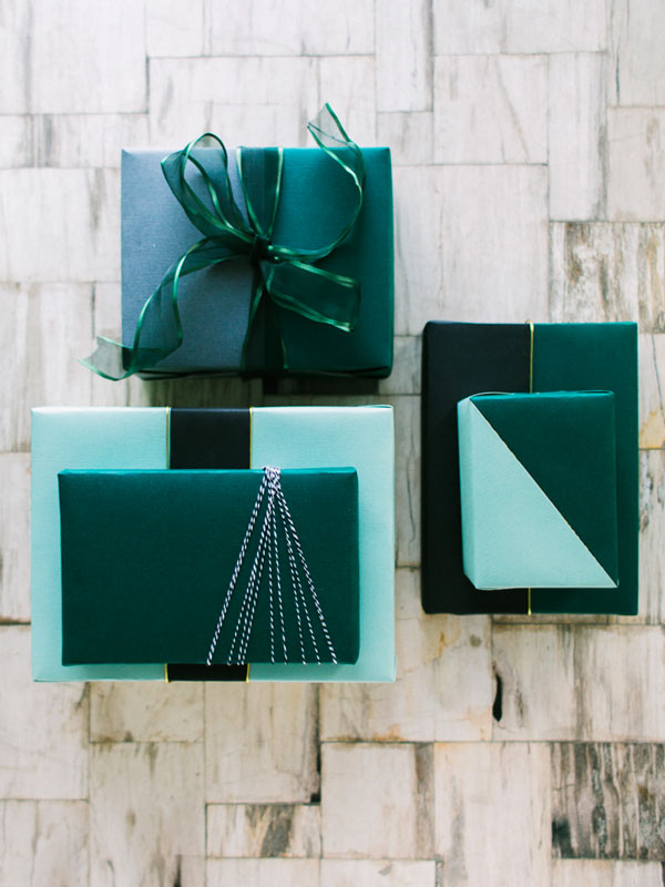 colorblock gift wrap