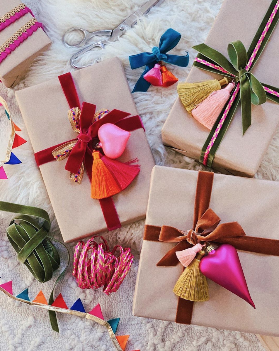 colorful DIY gift wrap