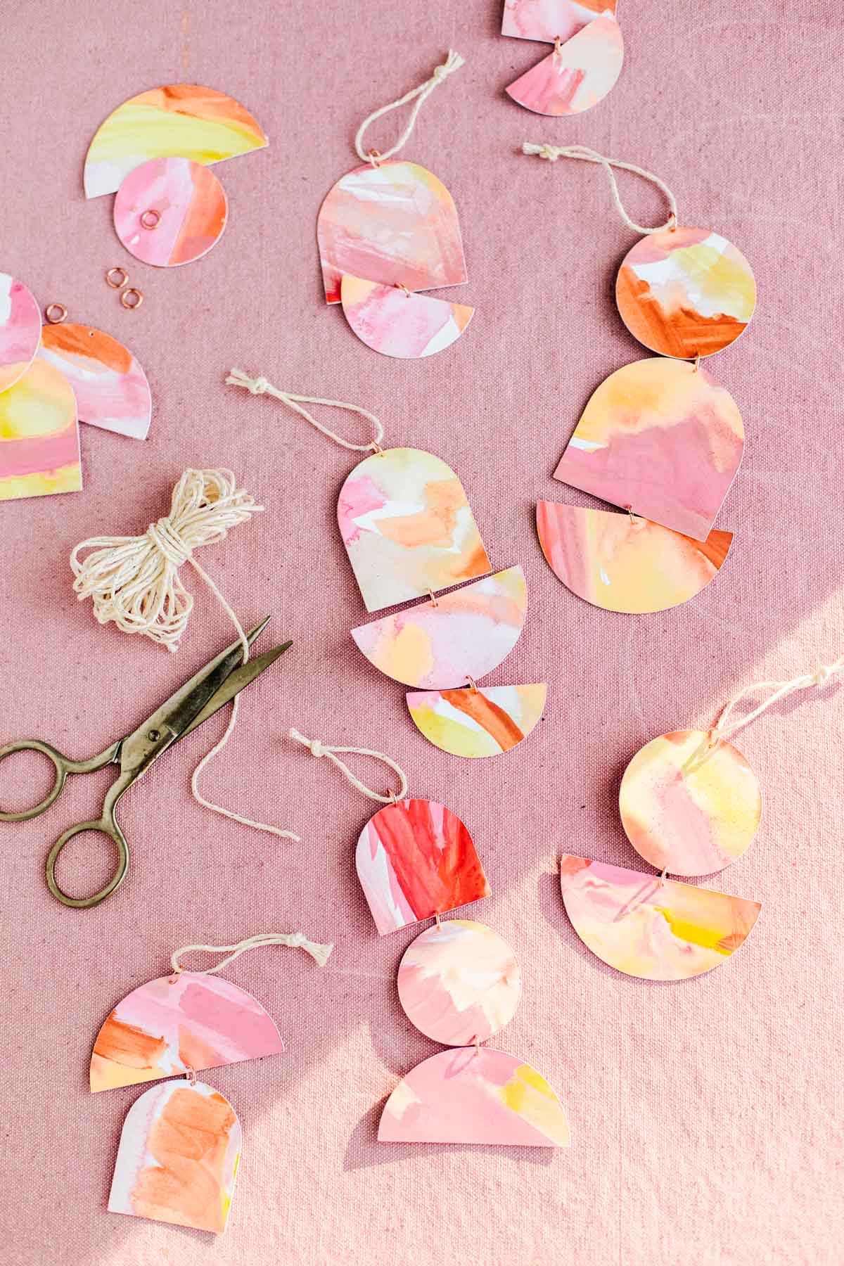 Abstract DIY Christmas Ornaments made with paper from Paper & Stitch