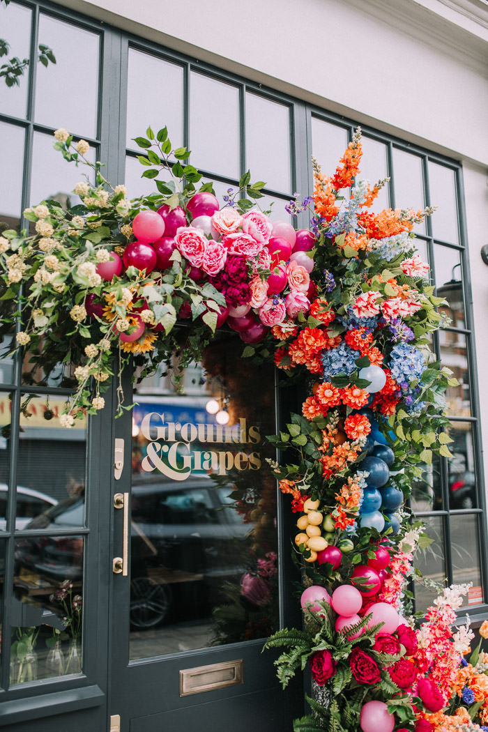 rainbow flower arch