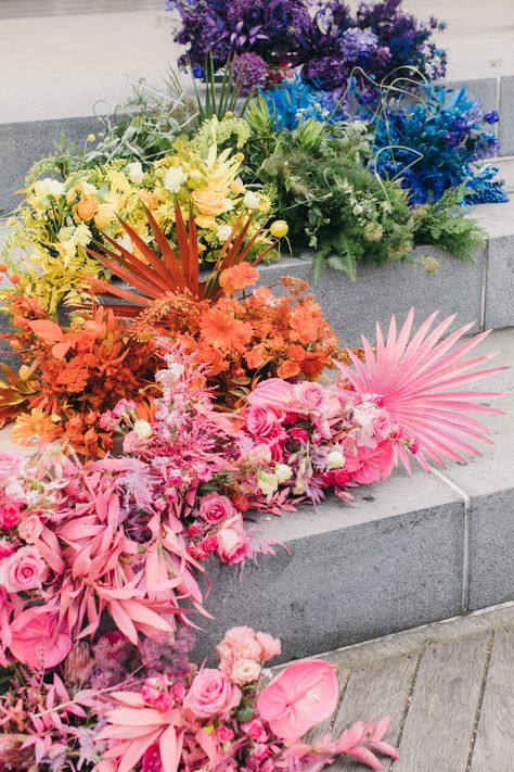 rainbow wedding flowers