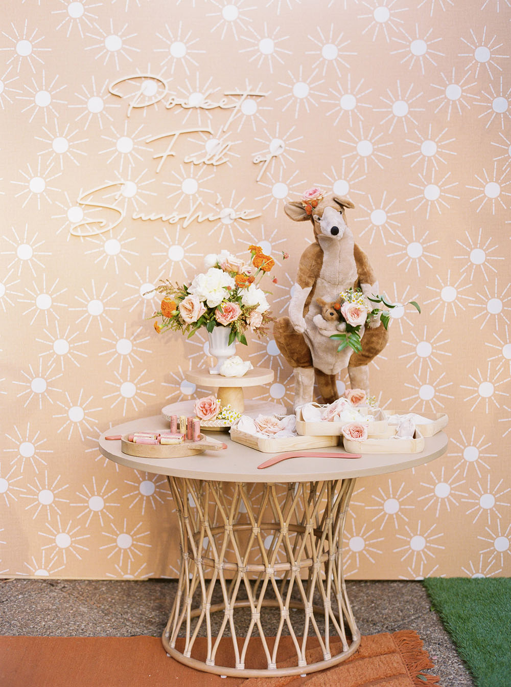 Pretty peach baby shower by Amorology