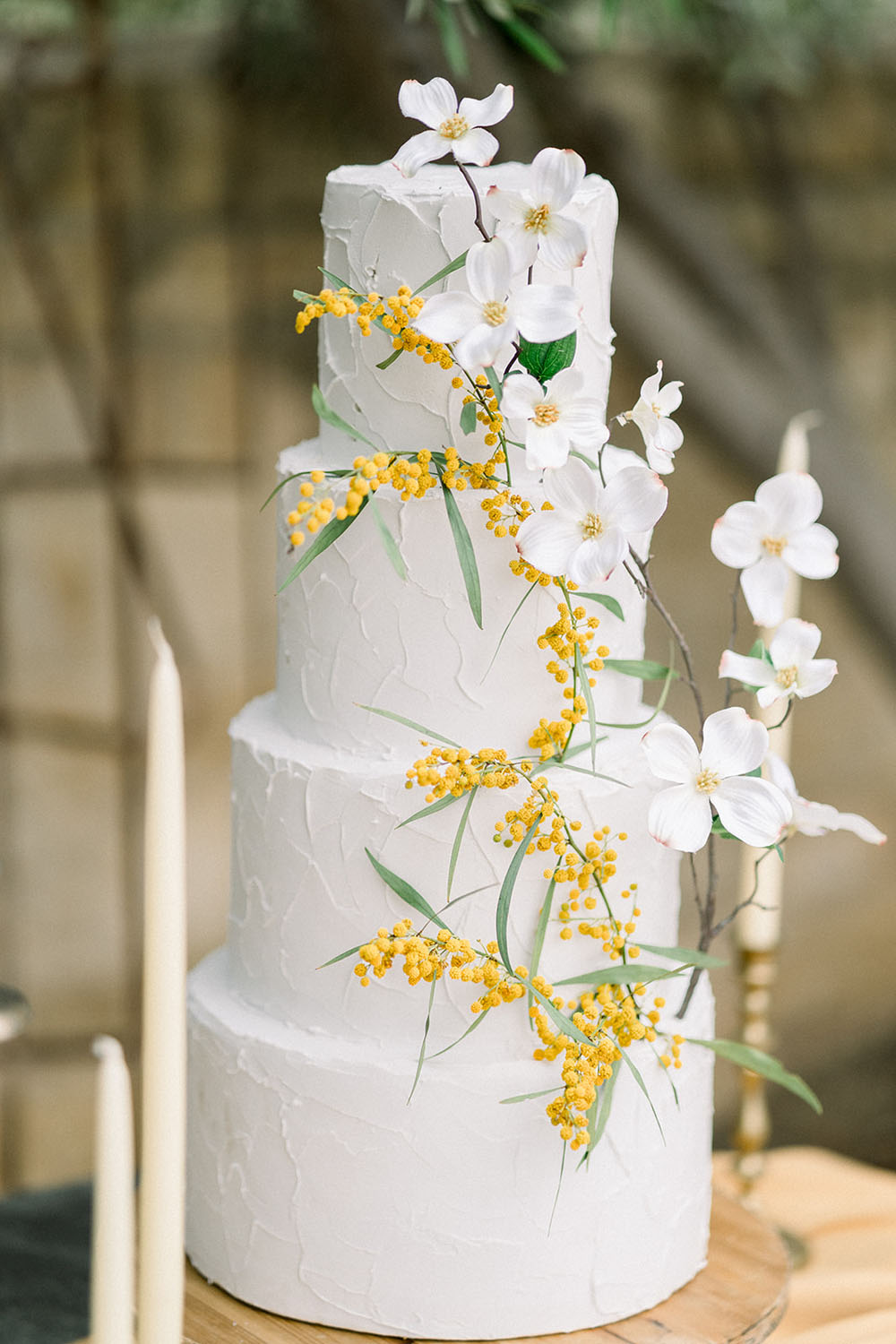 Yellow wedding cake