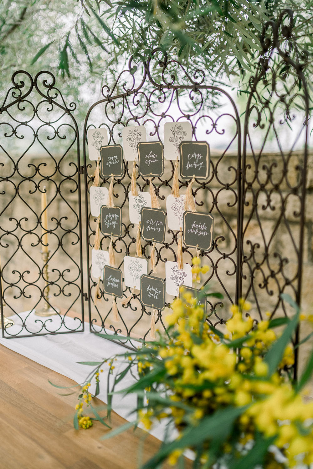 calligraphy escort cards