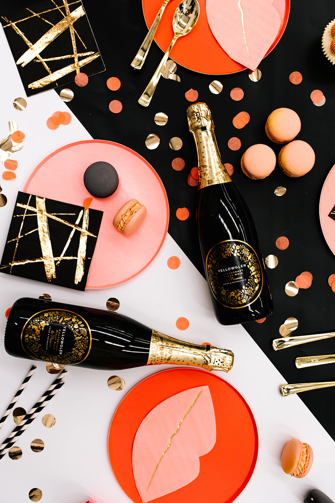 pink black and gold party ideas and champagne