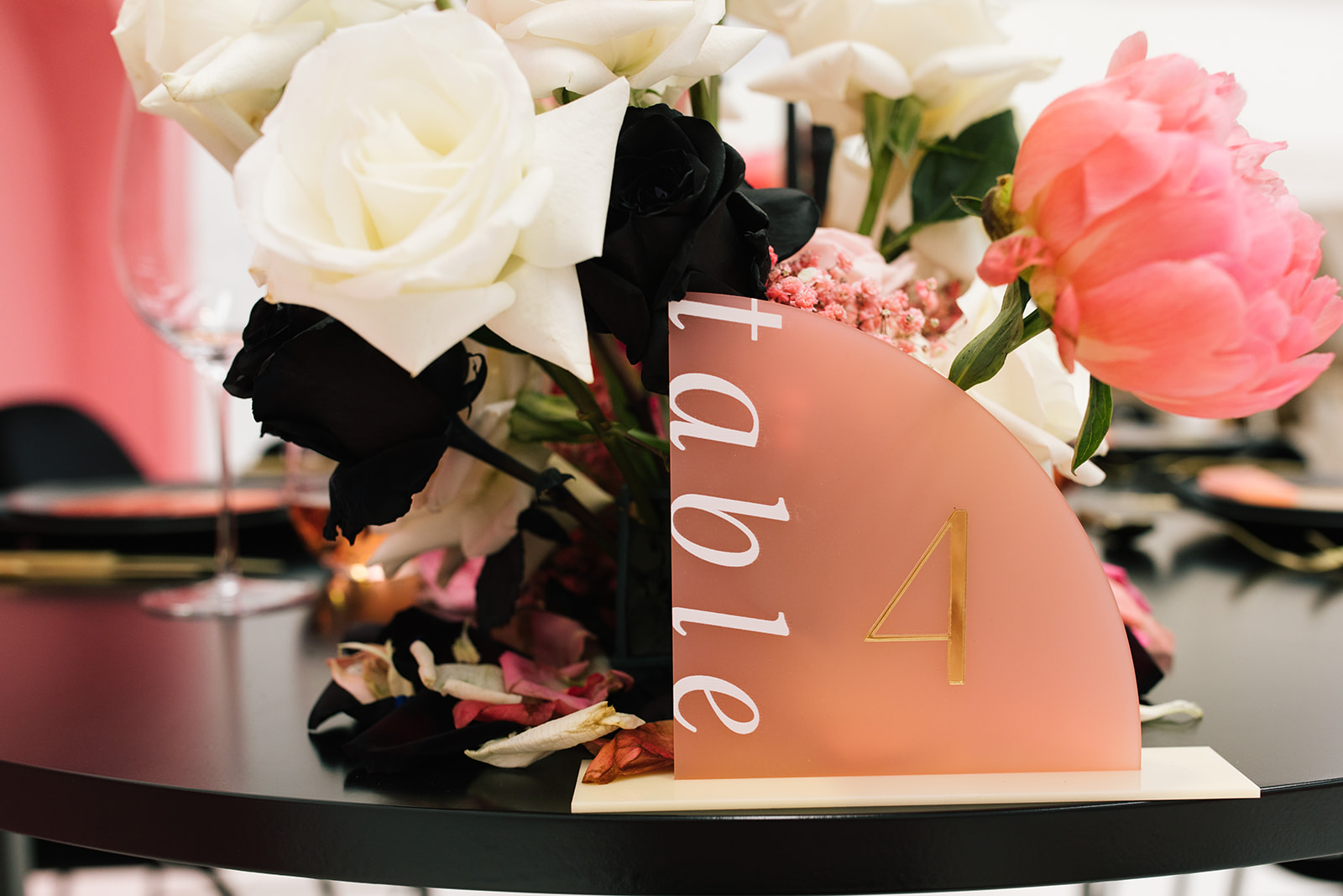 acrylic pink table number