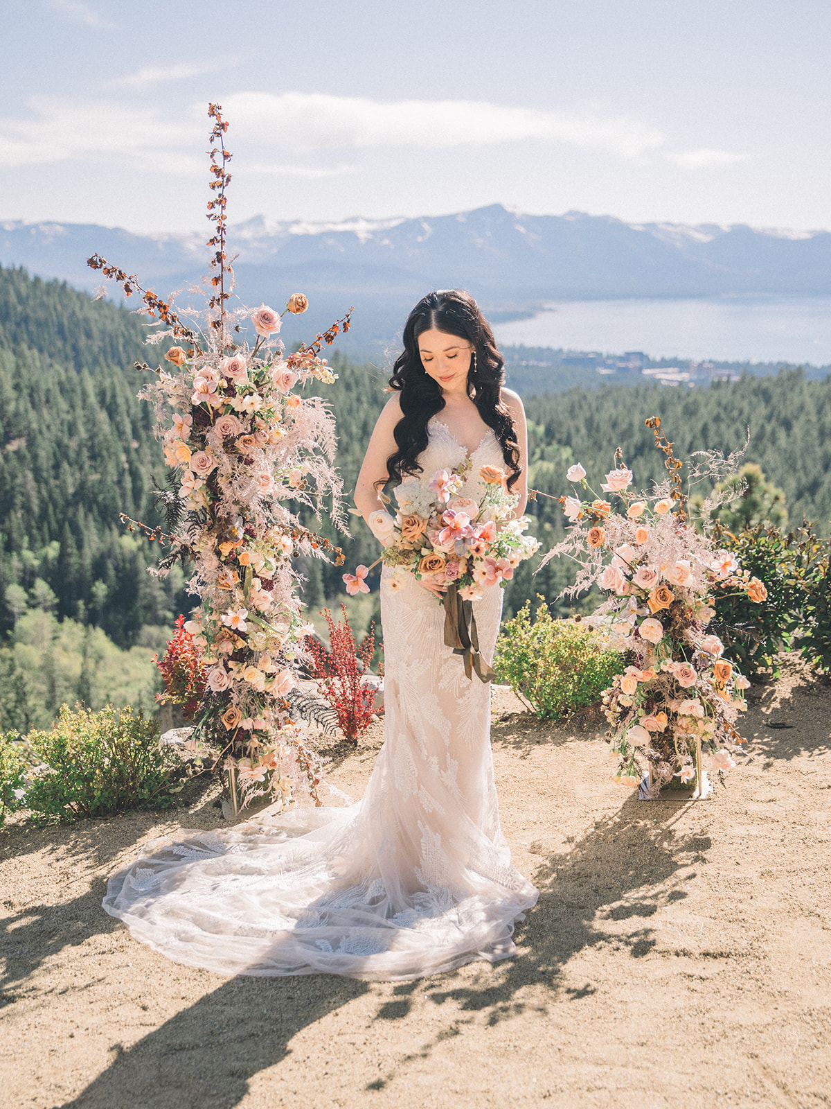  Modern bohemian wedding inspiration at Tahoe Blue Estate with four dreamy bridal gowns