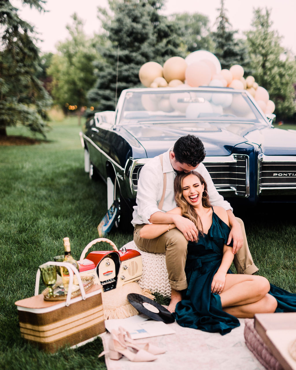 An Enchanting DIY Drive In Engagement Shoot at Golden Hour