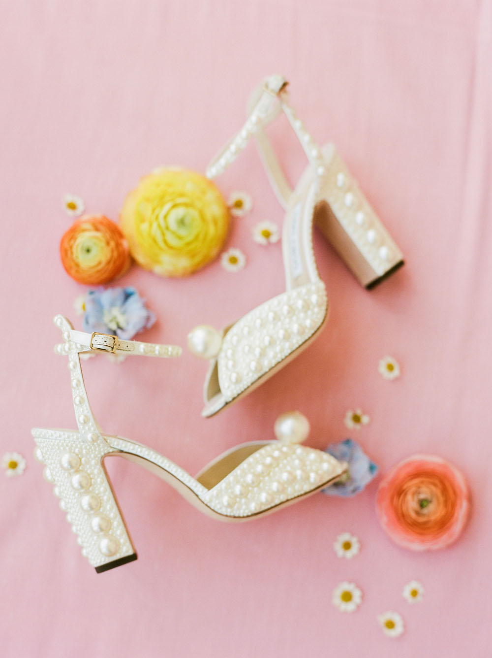 pearl jimmy choo bridal shoes at wish well house texas wedding