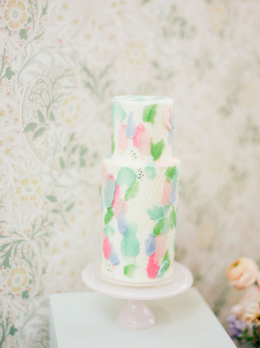 pastel wedding cake at wish well house wedding texas