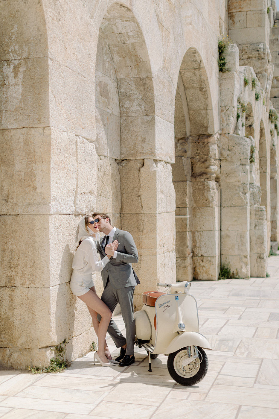 A stylish proposal + engagement shoot in Greece