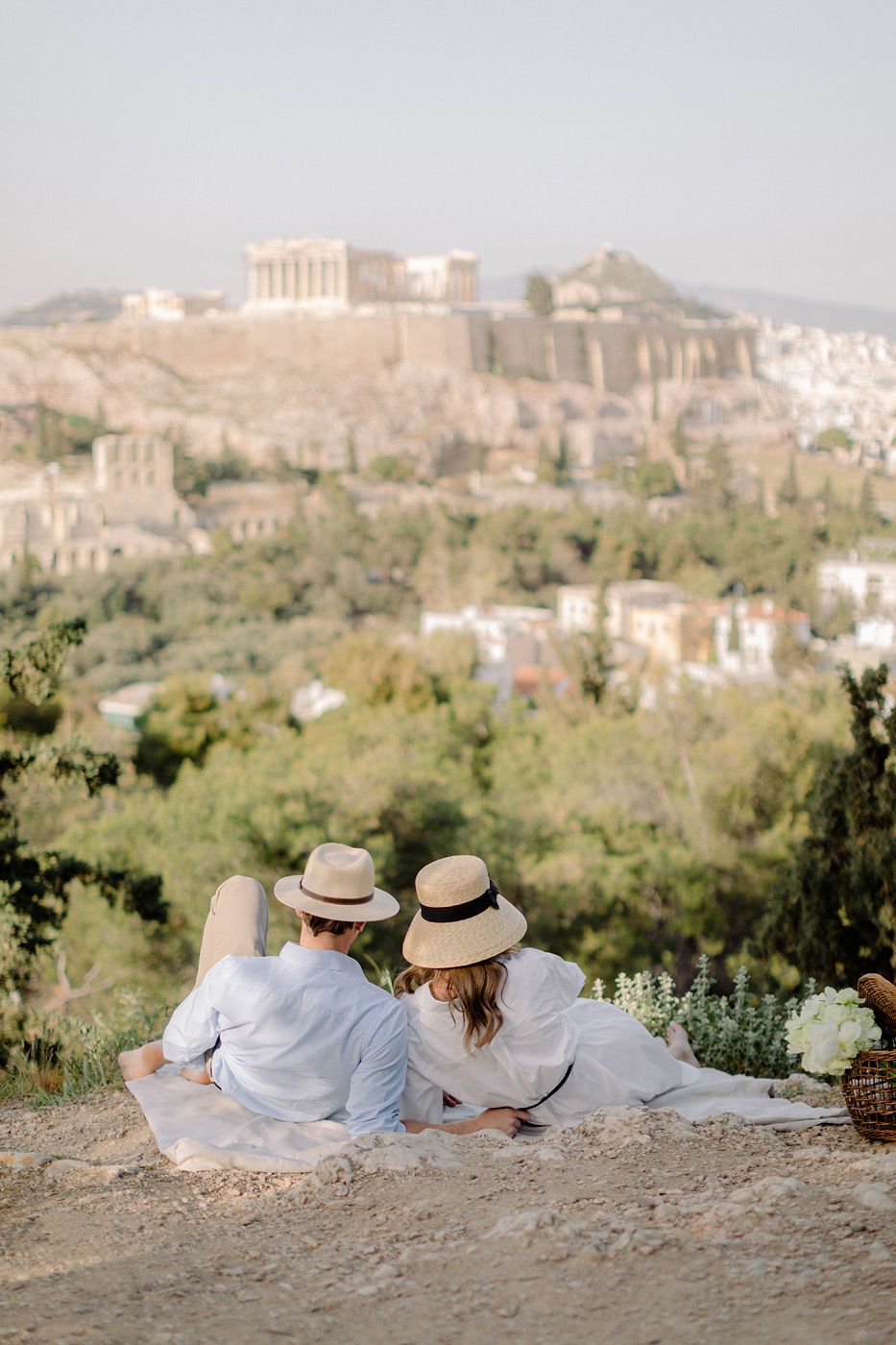 A stylish proposal + engagement shoot in Greece