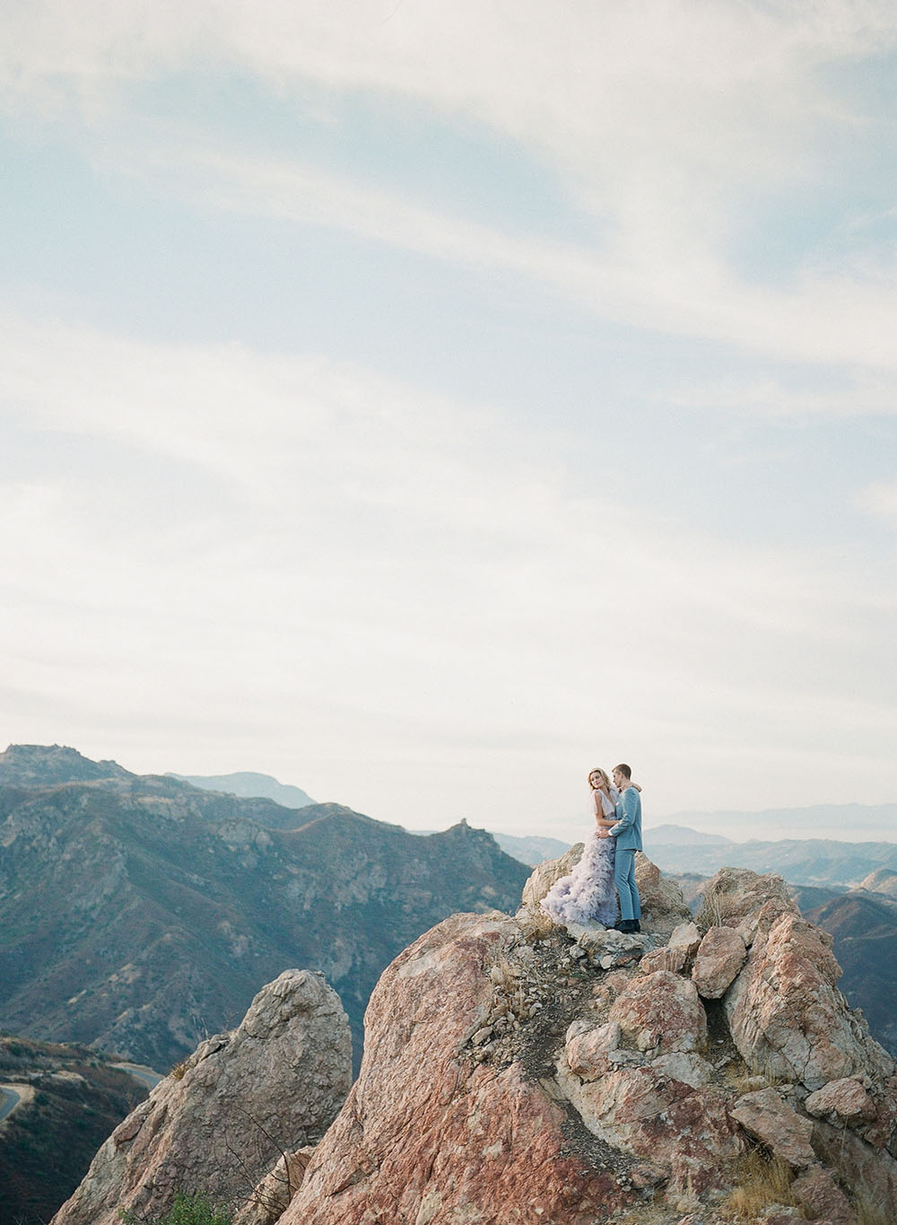 Dreamy Malibu Rocky Oaks wedding inspiration with two tulle gowns