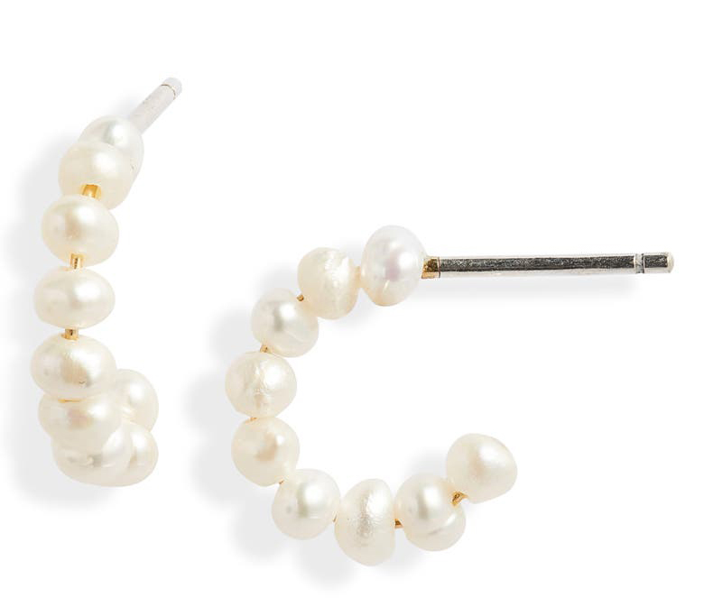 pearl hoop earrings