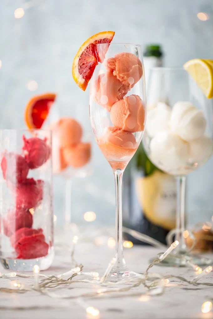 sherbet + champagne cocktail