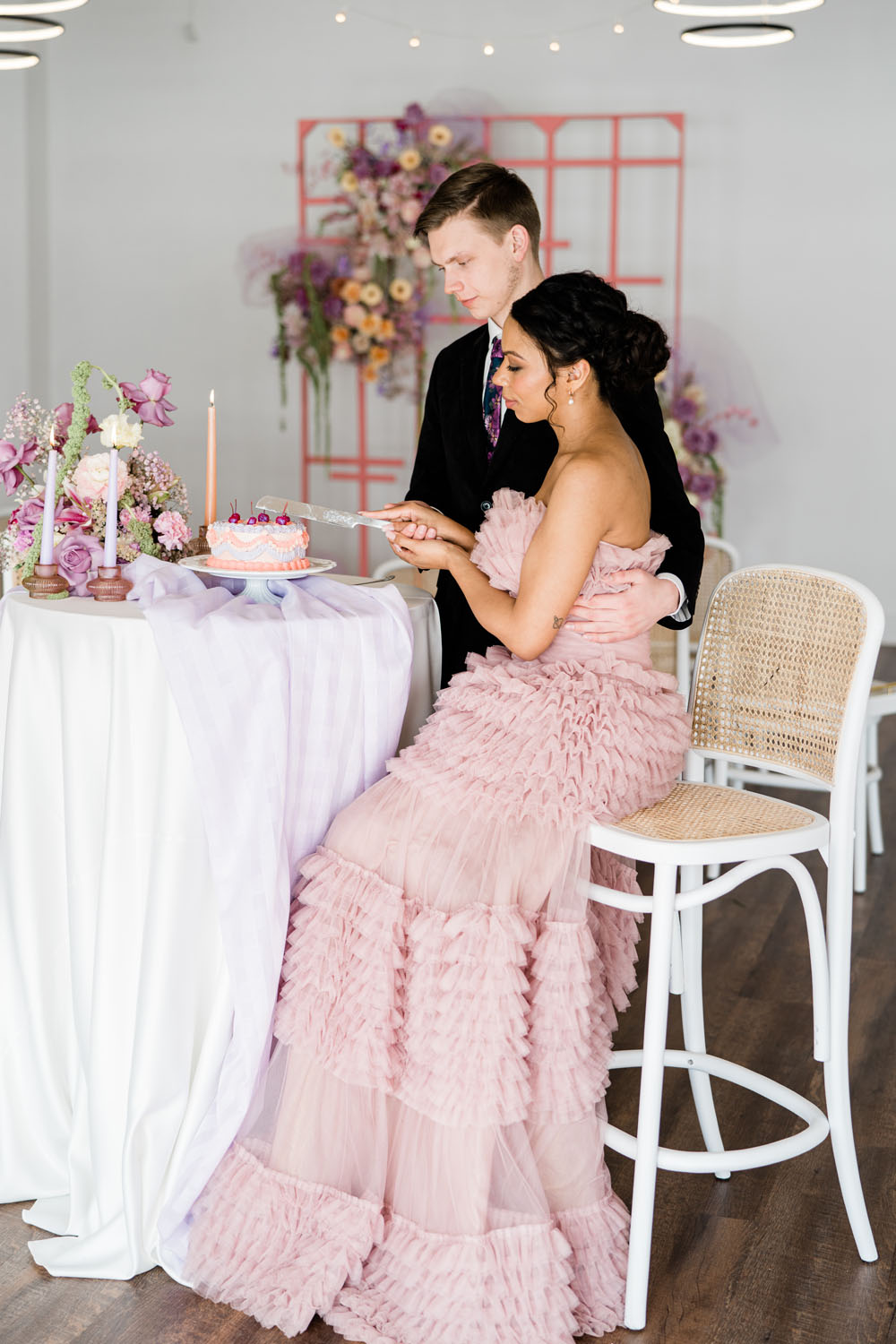 Pink micro wedding with The Pop-Up Chapel in Toronto