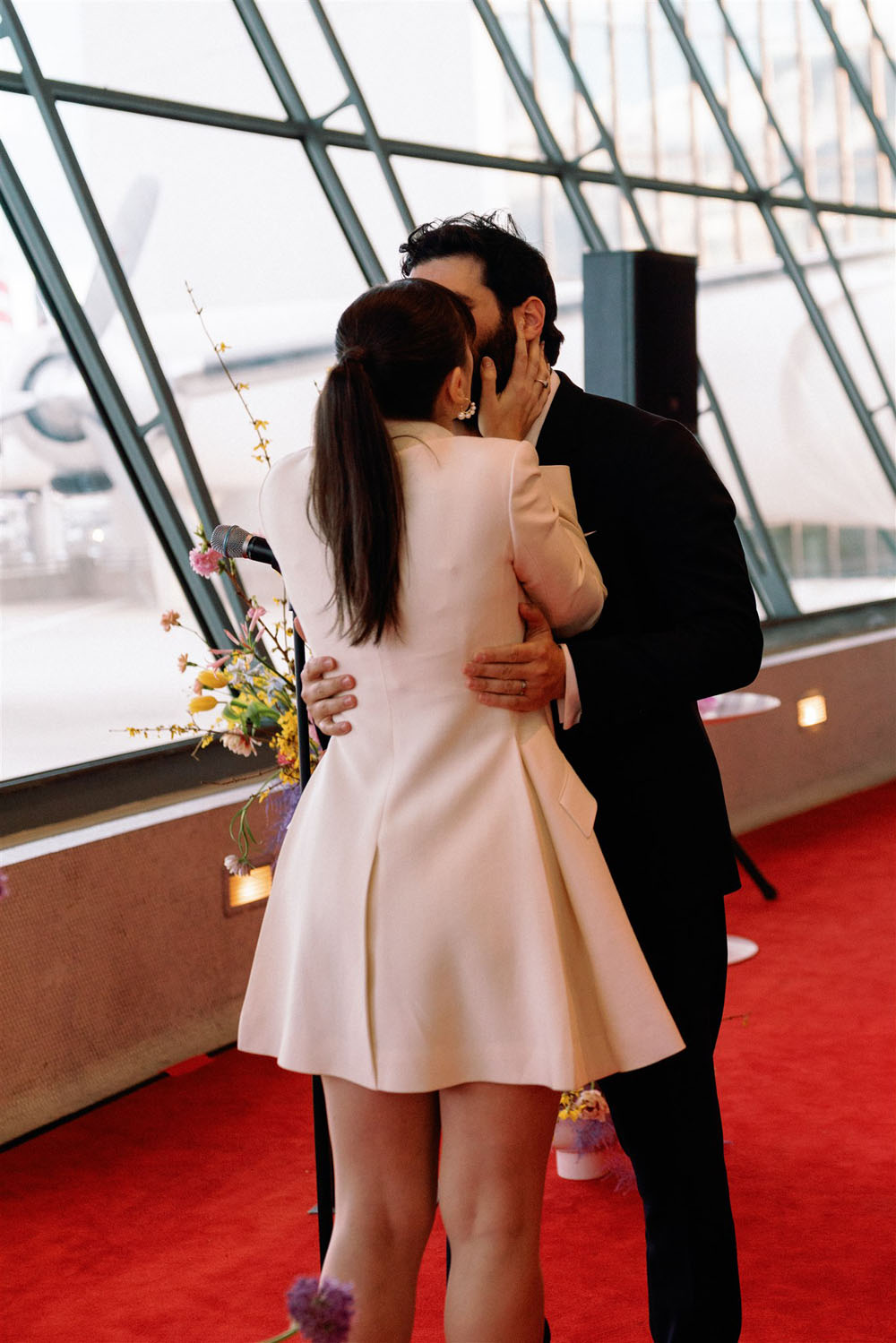 A design and architecture inspired real wedding at the TWA Hotel at JFK Airport
