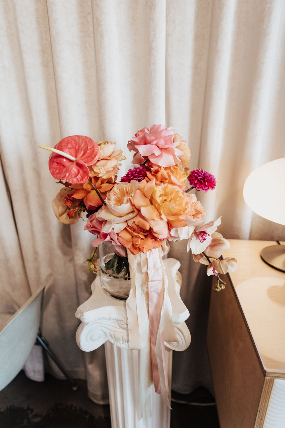 colorful wedding bouquet for pink las vegas wedding