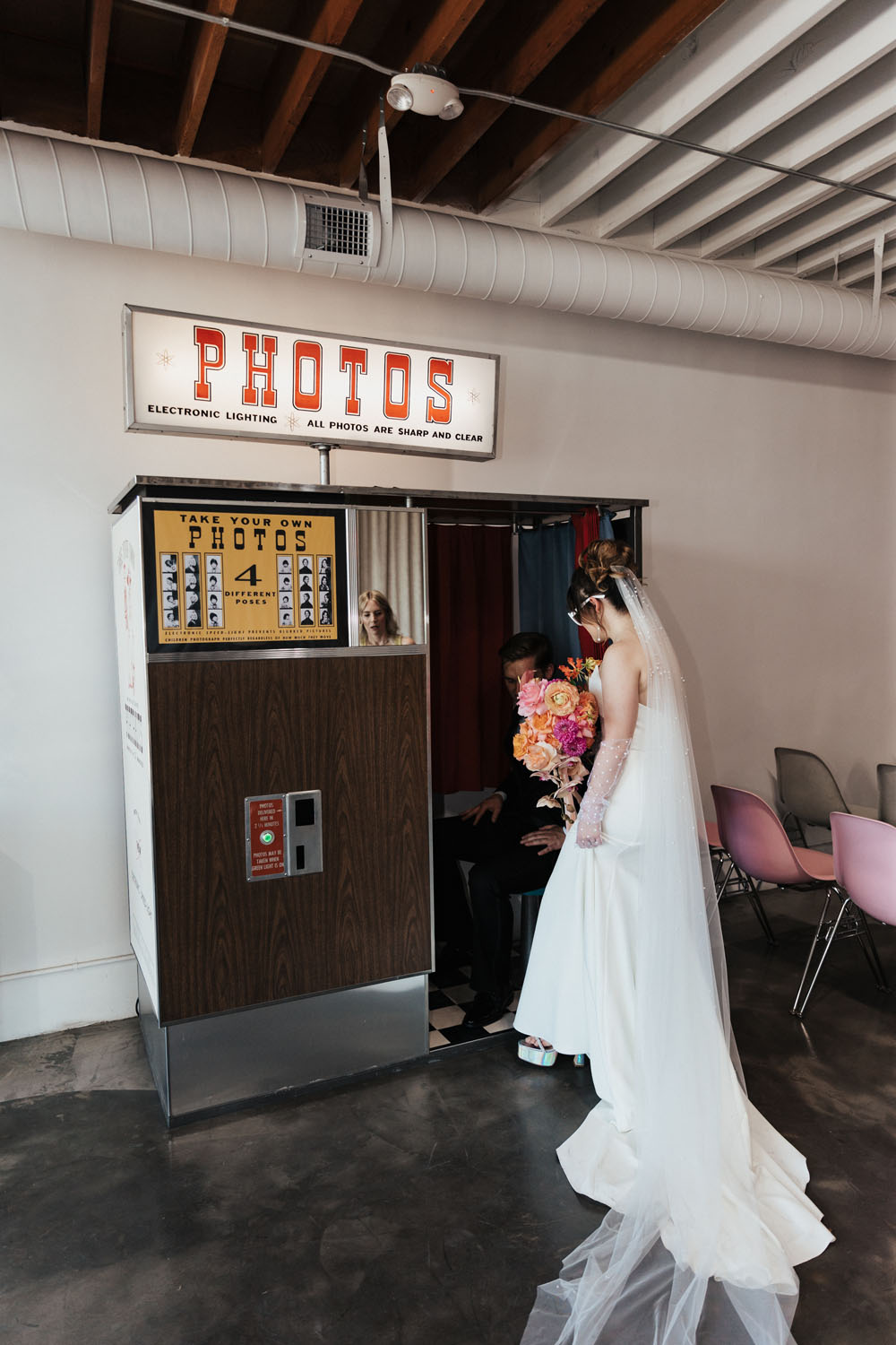 Pink Las Vegas wedding at Sure Thing Chapel