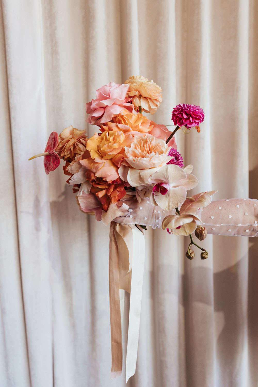 Pink and peach bridal bouquet