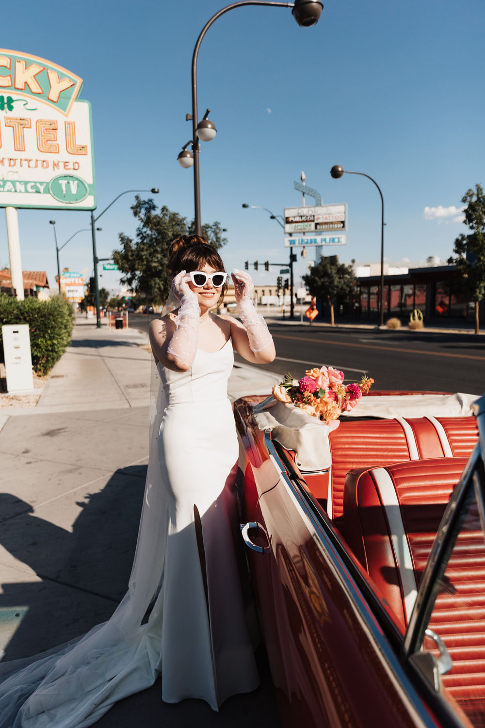 Pink Las Vegas wedding portraits