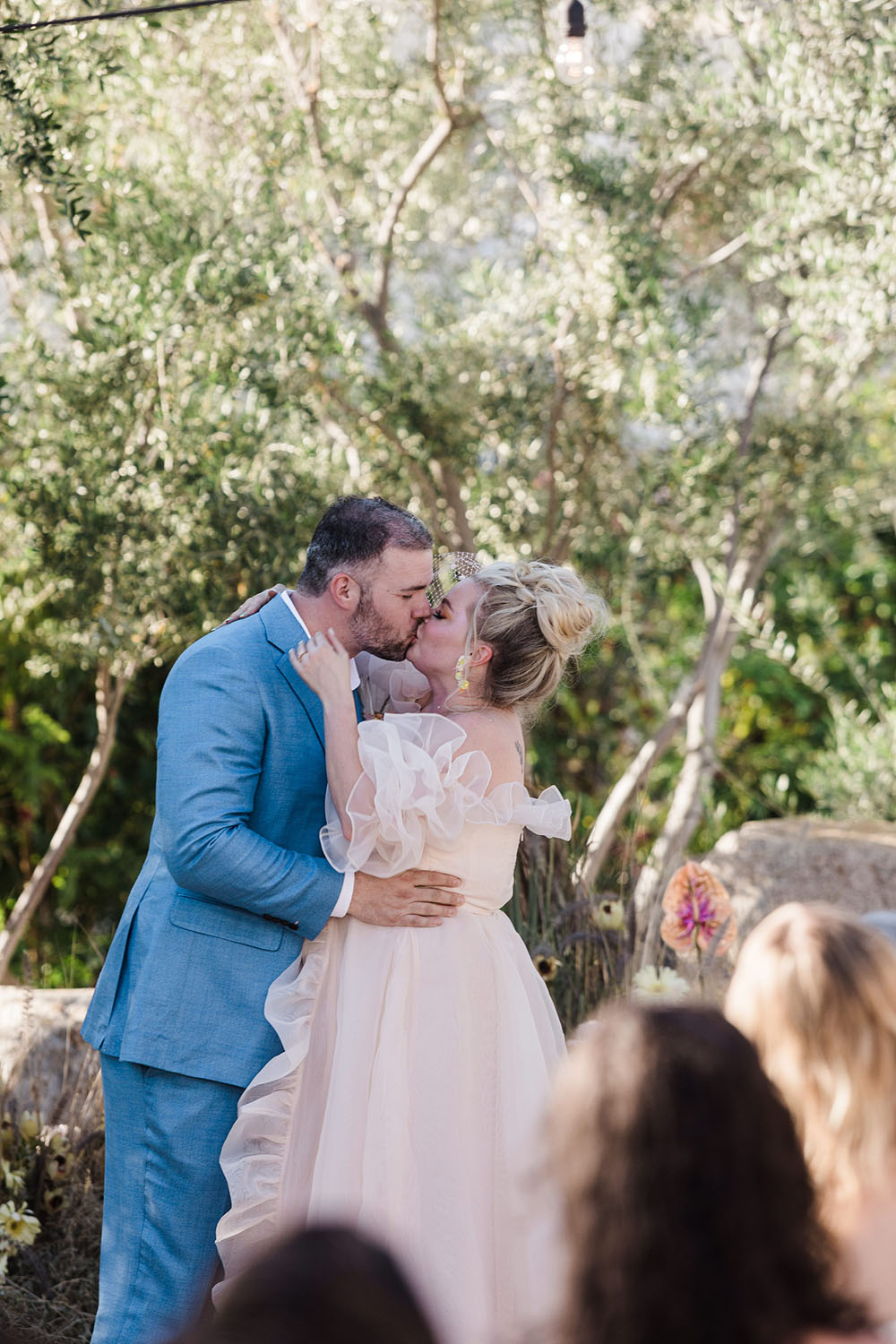 Colorful Ace Hotel Palm Springs wedding with a pool party