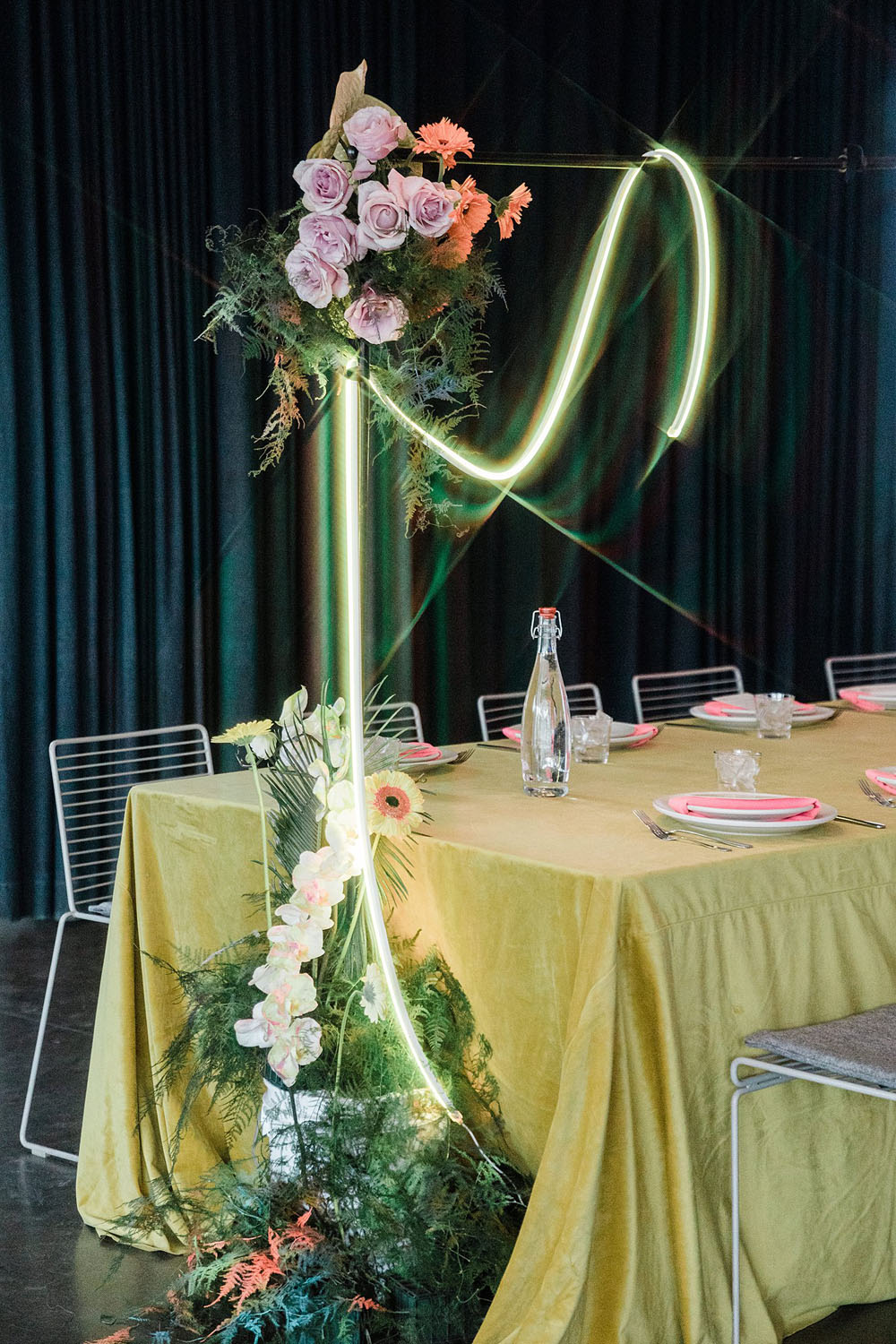 Colorful Ace Hotel Palm Springs wedding with a pool party