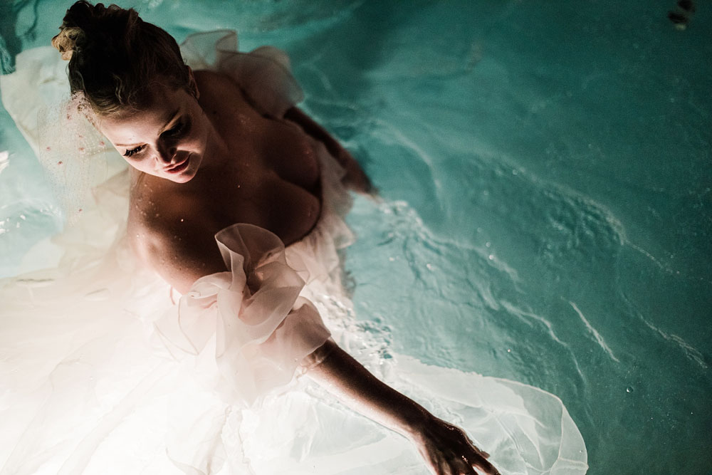 Colorful Ace Hotel Palm Springs wedding with a pool party