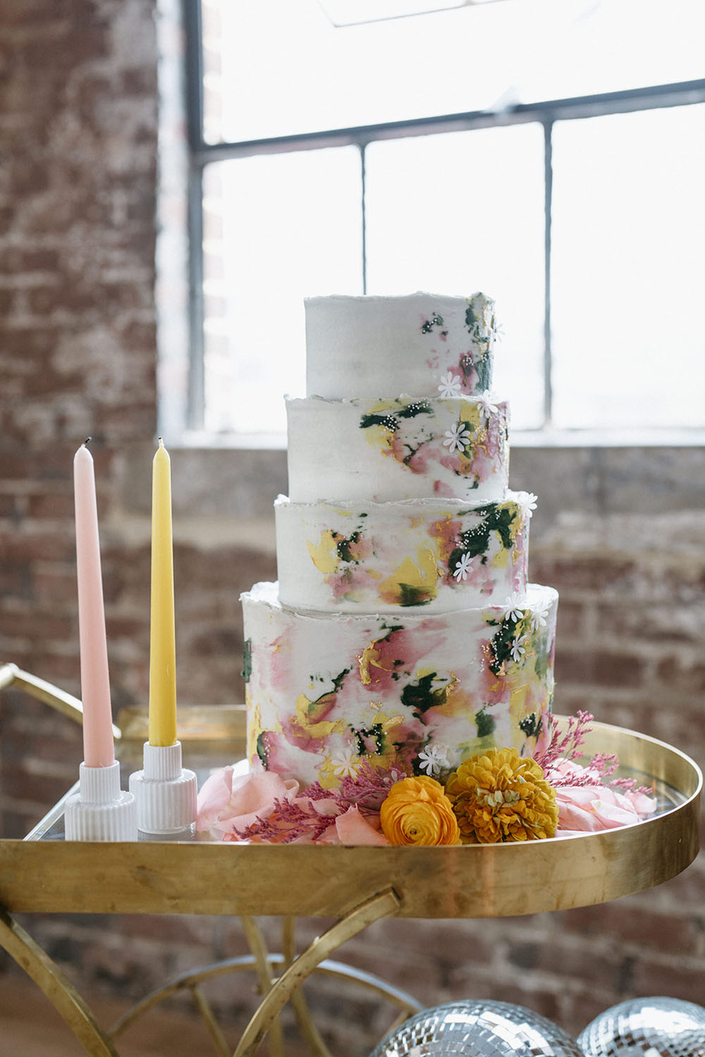 floral wedding cake