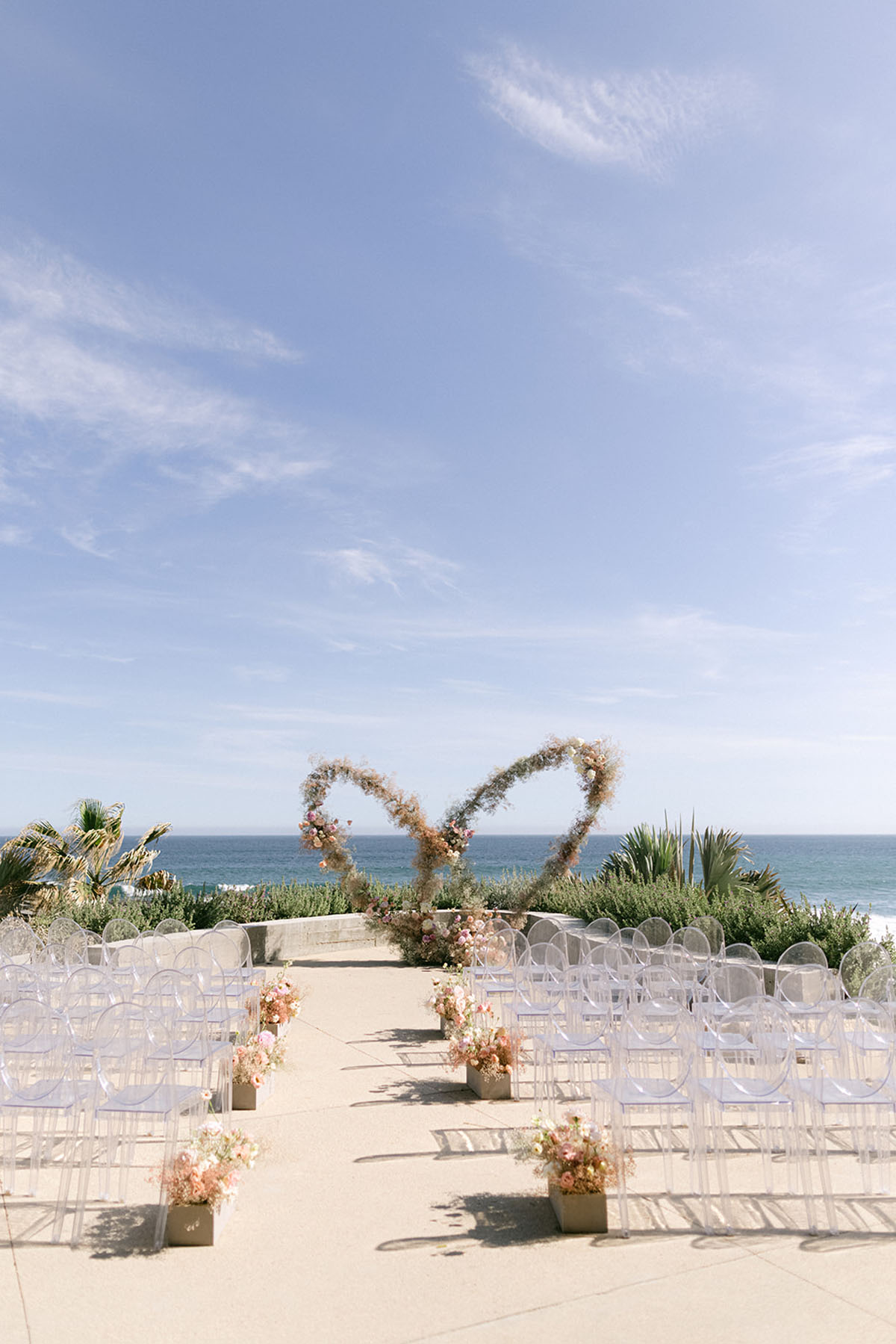 heart floral ceremony for mexico wedding