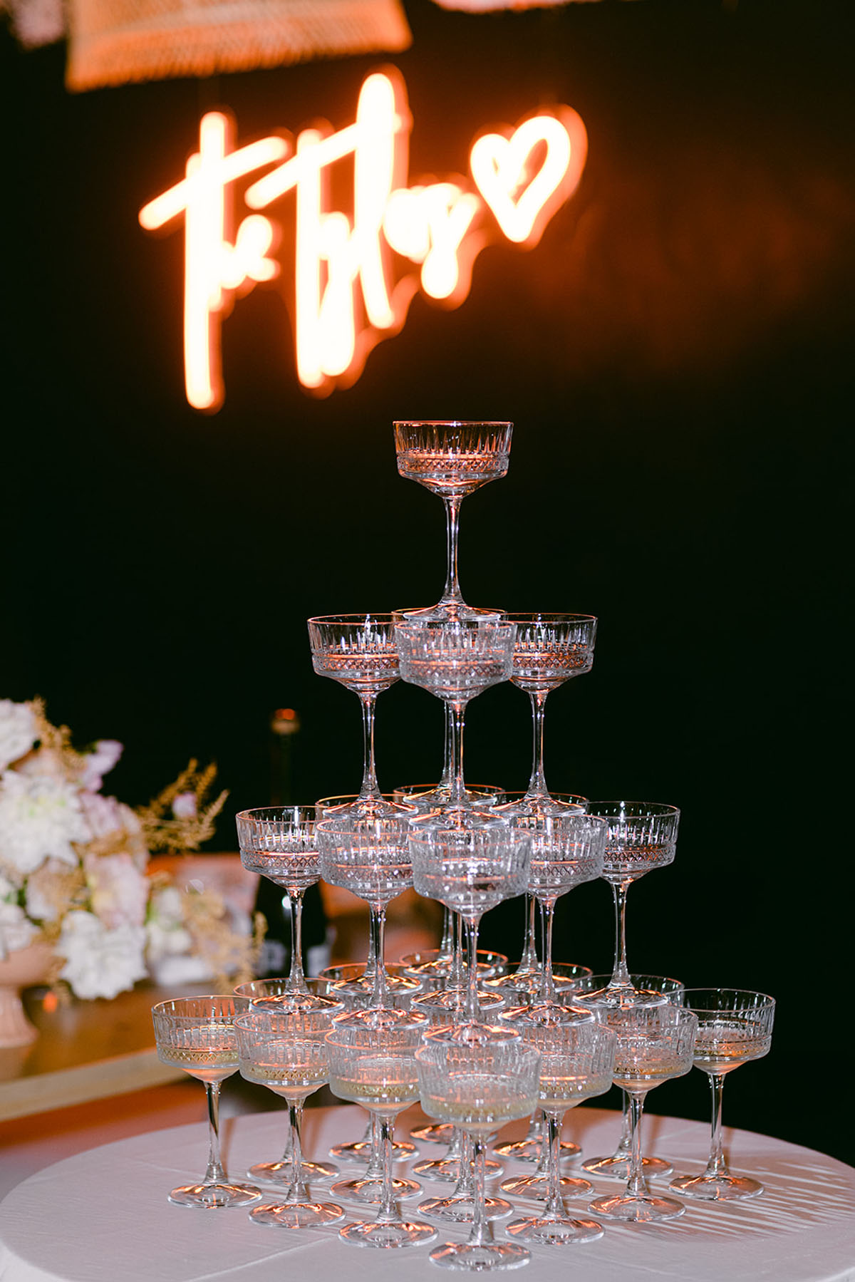 champagne tower for wedding