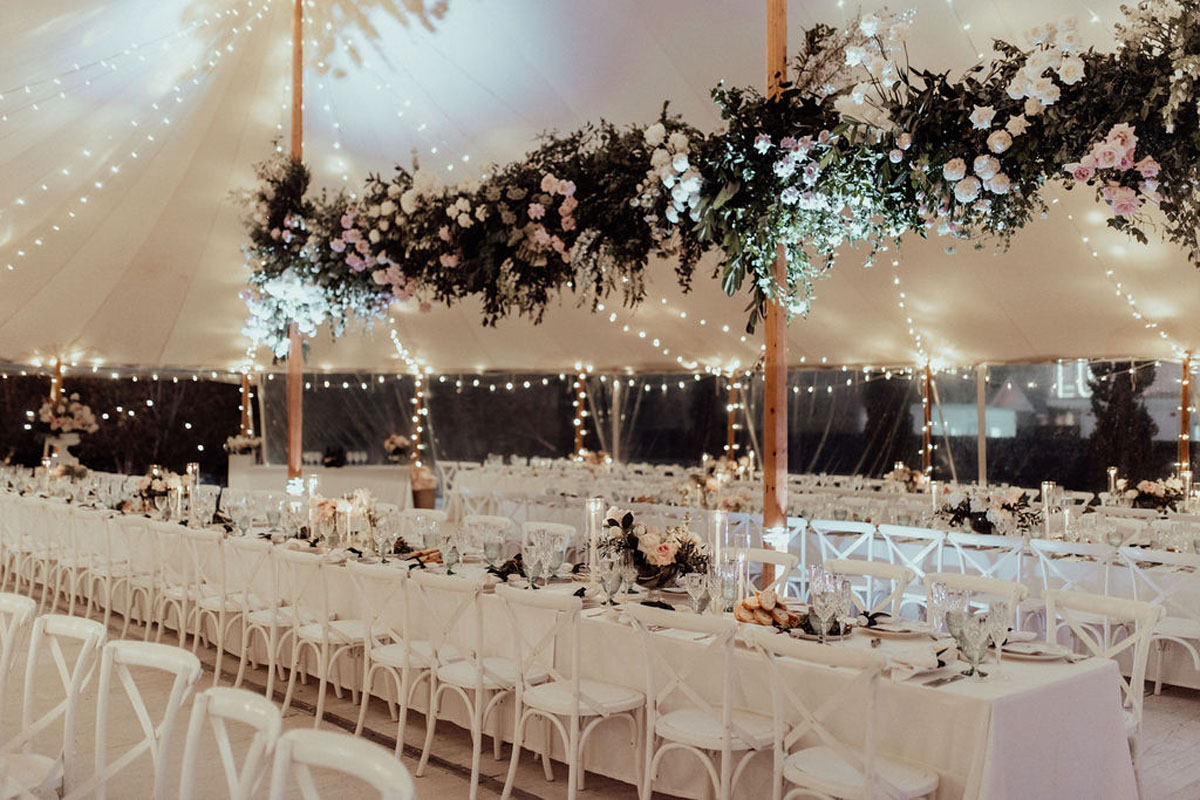 white and green tablescape