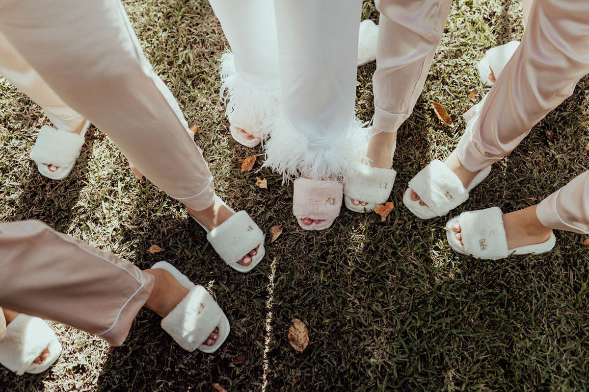 cute bridal party slippers