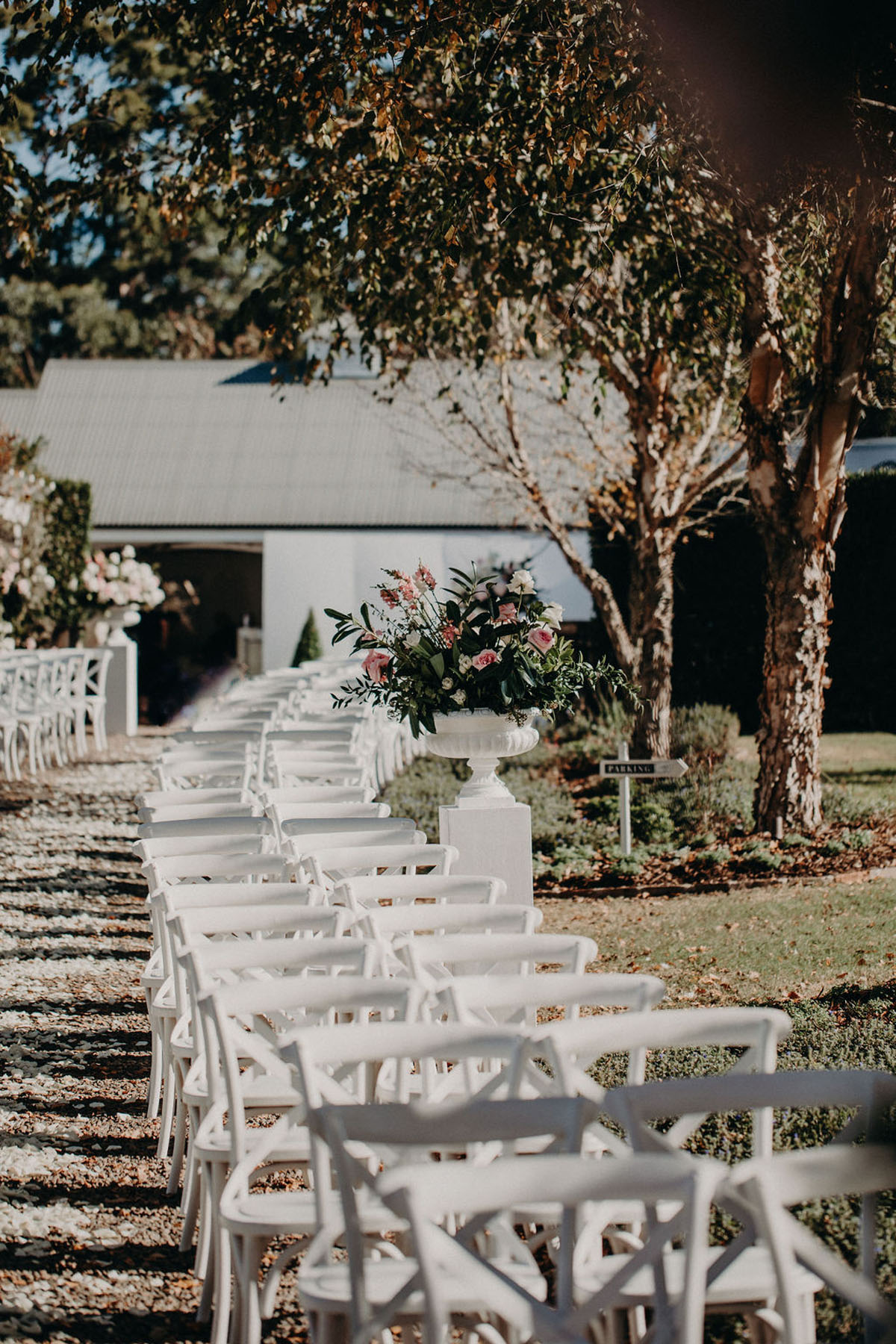 long aisle for wedding ceremony