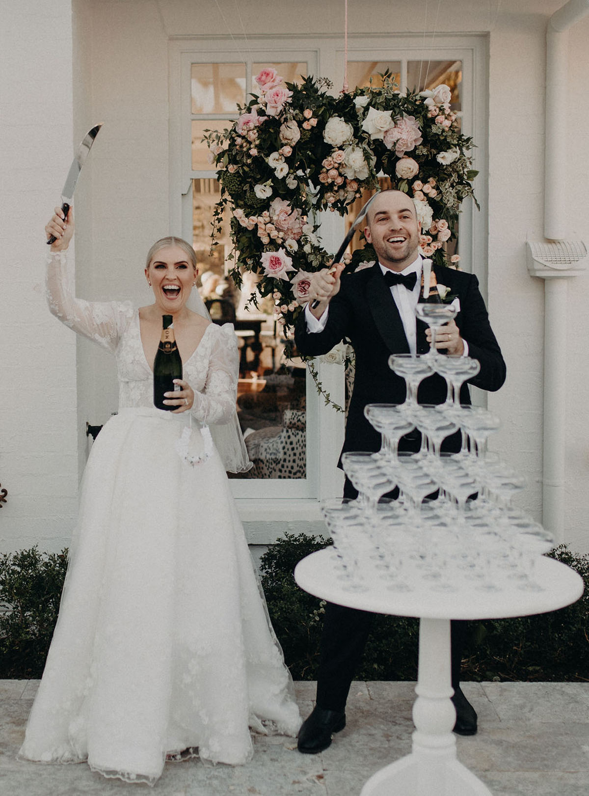 champagne tower for wedding