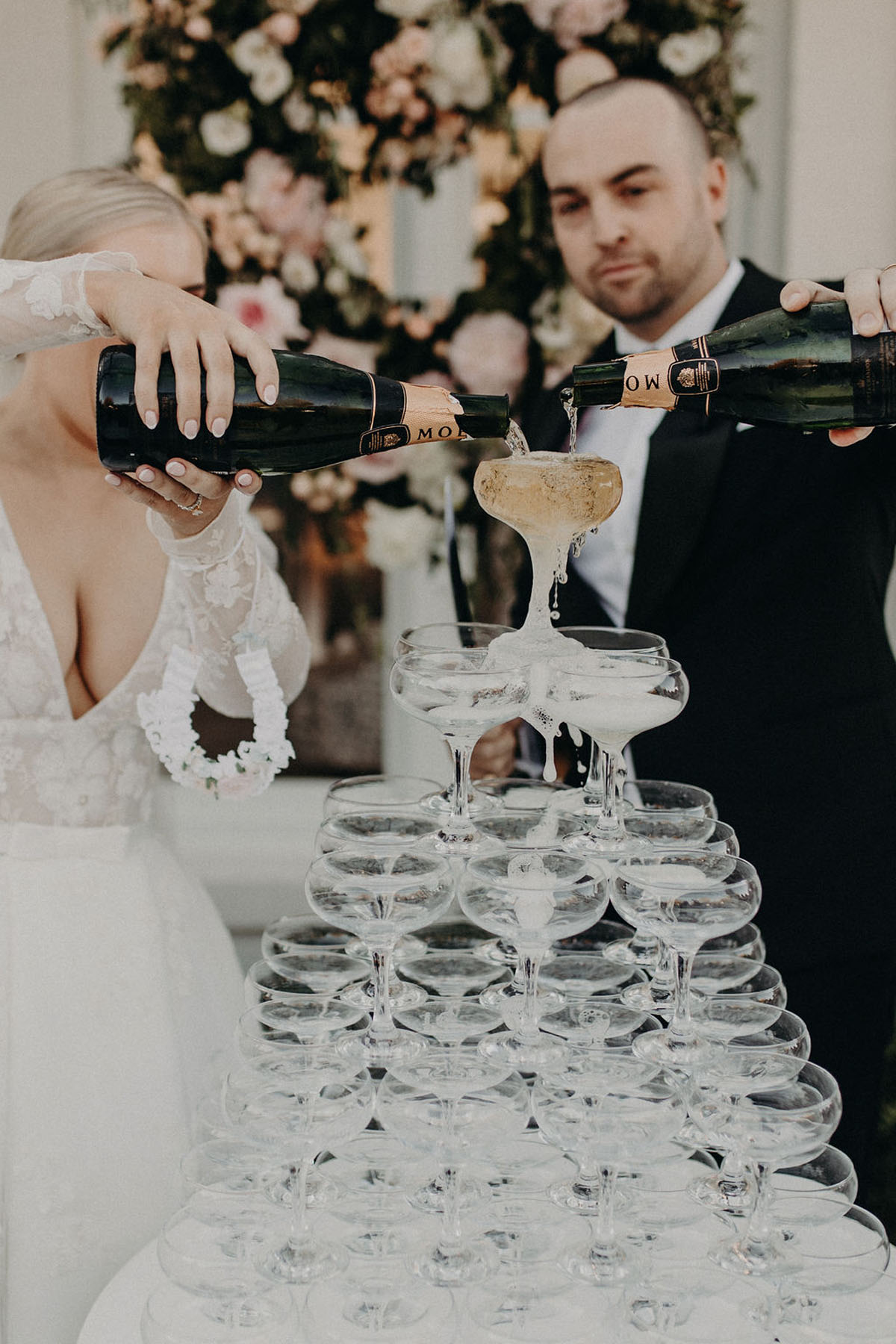 champagne tower for wedding