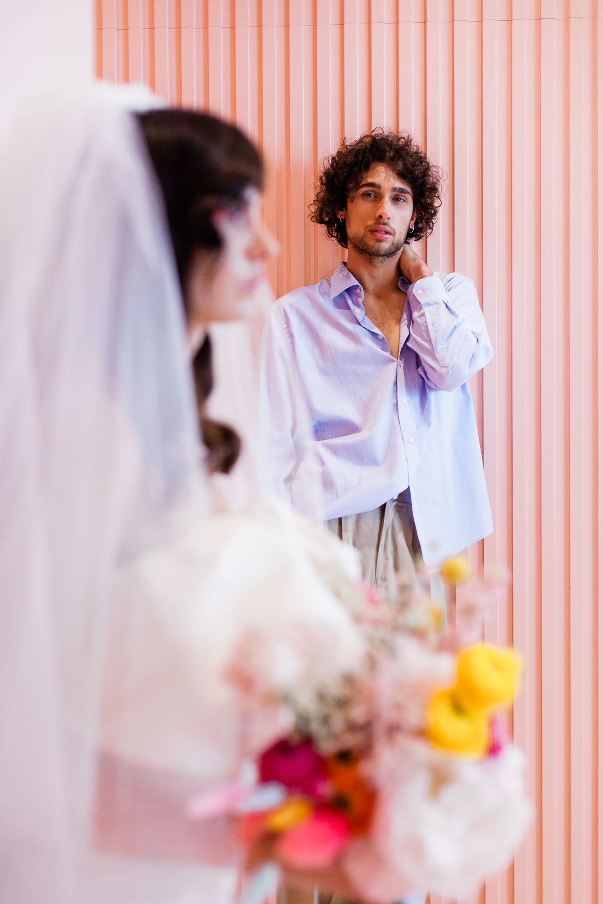 Colorful Italian elopement editorial at Bun Burger 