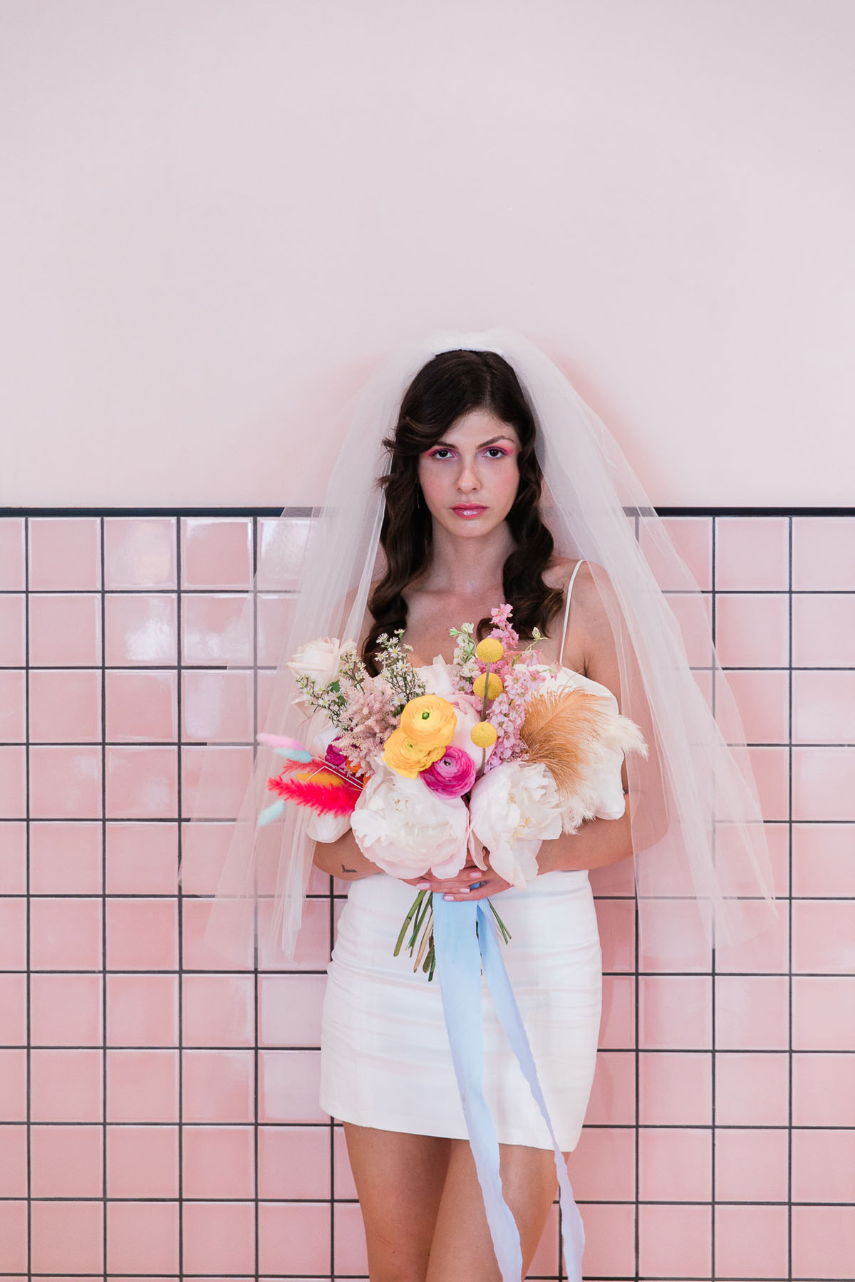 Colorful Italian elopement editorial at Bun Burger 