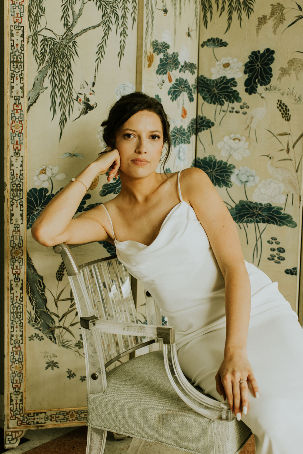 bridal portrait indoors