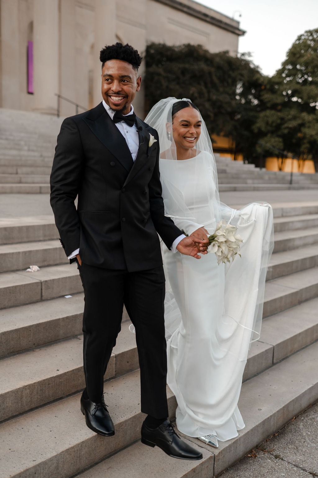 chic black tie wedding attire