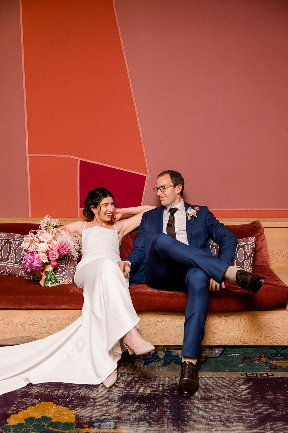 Colorful modern Los Angeles wedding at Grass Room