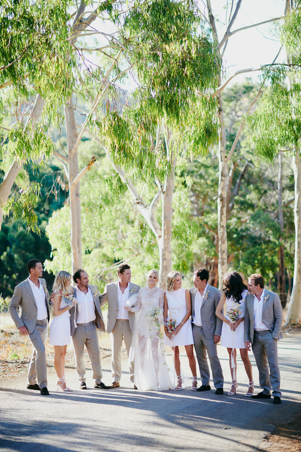 Modern spring winery wedding with whimsical pops of color
